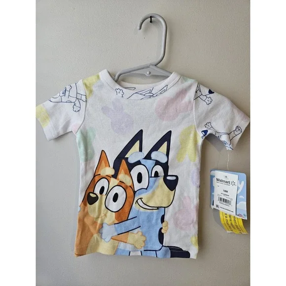 Bluey & Bingo Toddler Pajama Top – 18M, 100% Cotton, Snug Fit, Made‎ in Cambodia