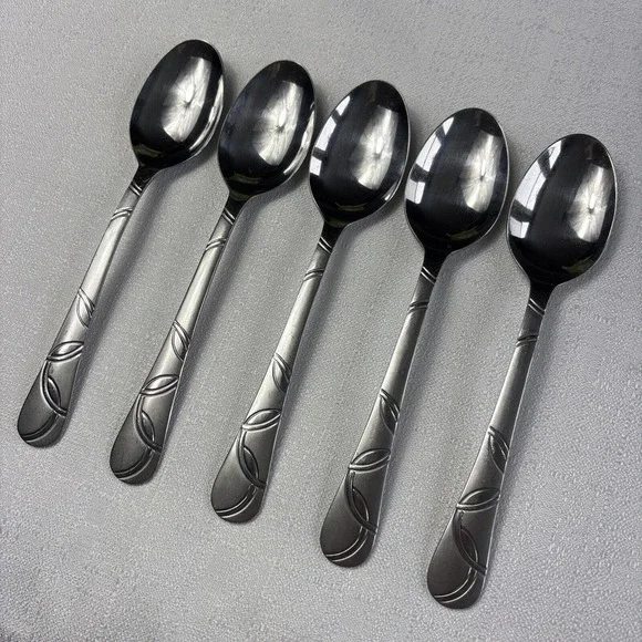 Cambridge Felicity Stainless Steel Soup Spoons‎ Set Of 5 Swirls Modern