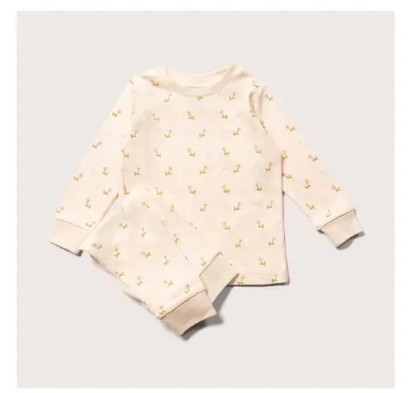 NWT Little Green Radicals organic pink flowers pajamas