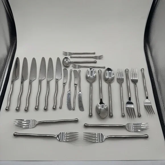 Gourmet Settings Treble Clef 18/10 Stainless Flatware Set 25 Piece Hand Forged
