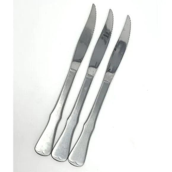 Oneida Community Patrick Henry Solid Handle Serrated Steak Knives 8.5” Set Of 3