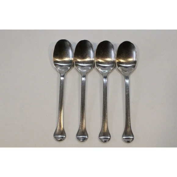 4 Place/Oval Soup Spoons Dansk KOBENHAVN Stainless‎ Flatware
