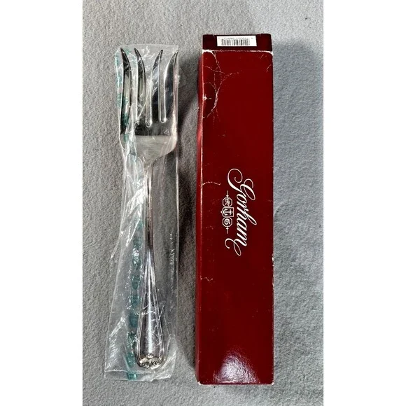 Vtg Large Cold Meat Serving Fork -- Gorham Heritage Silverplate Italy (A5)