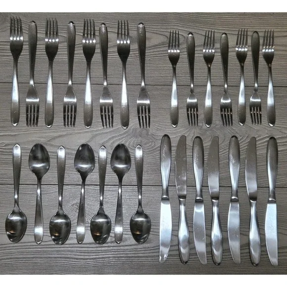 (29) JA Henckels GEM SATIN Stainless‎ 18/10 Outlined Flatware Lot Forks Spoons