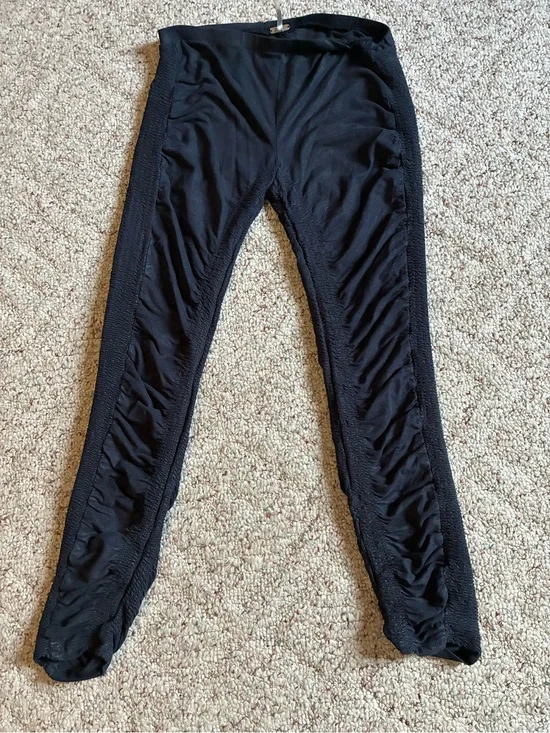 Free People Black Ruched Leggings