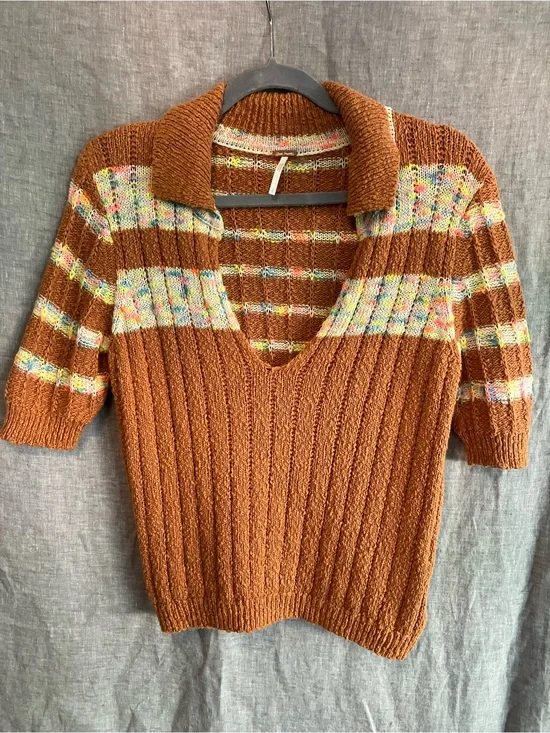 Free People Sweater with colorful stripes