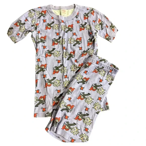 Hanna Andersson Girls Marvel‎ Organic Cotton Short Sleeve Pajama Set Size 12