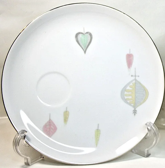 Vintage Yamaka Japan Snack Plate Bon Soir Leaves Mid-Century Modern 8