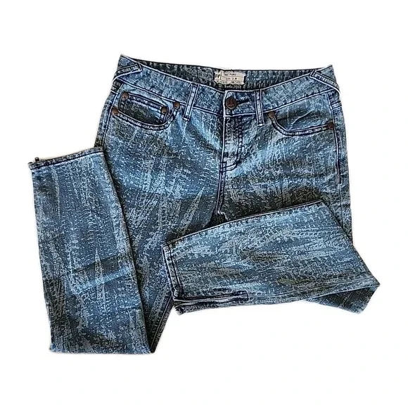 Free People Feather‎ Print Skinny Jeans Women's 28