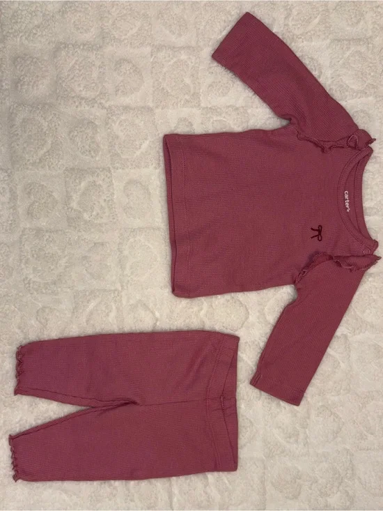 Carter's Rose Ribbed Two-Piece Pajama Set