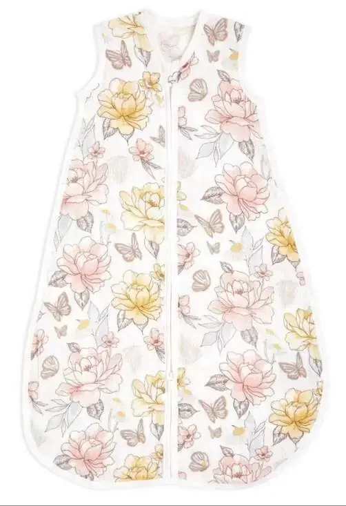 aden + anais Muslin Baby Sleeping Bag 0-6m Floral Butterfly Print