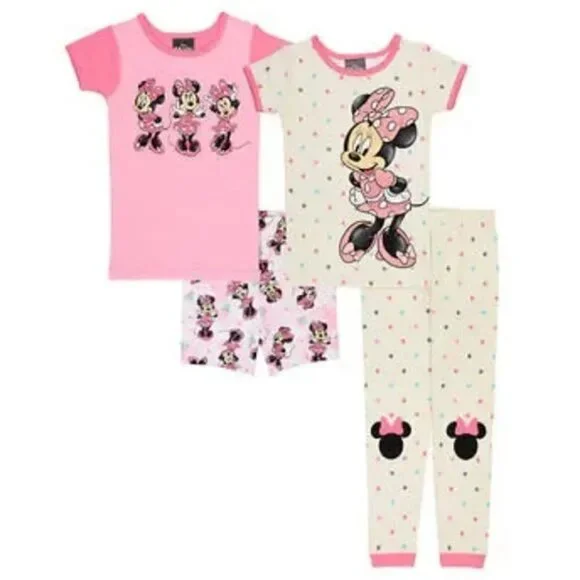 NWT - Minnie Mouse  Kids' 4-piece Cotton Pajamas - Size 2T