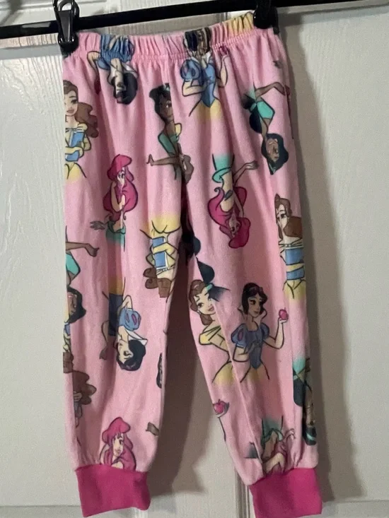 Girls' Pink Princess Print Fleece Pajama Pants