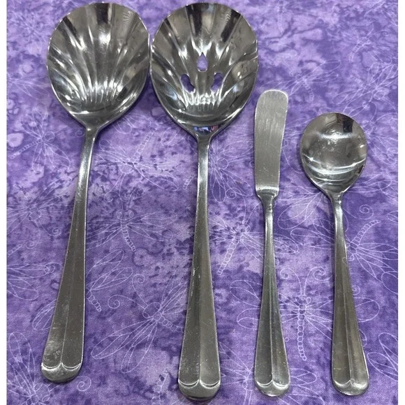 Towle Supreme Stockbridge‎ Hostess Serving Spoon Sugar Stainless Korea Set Of 4