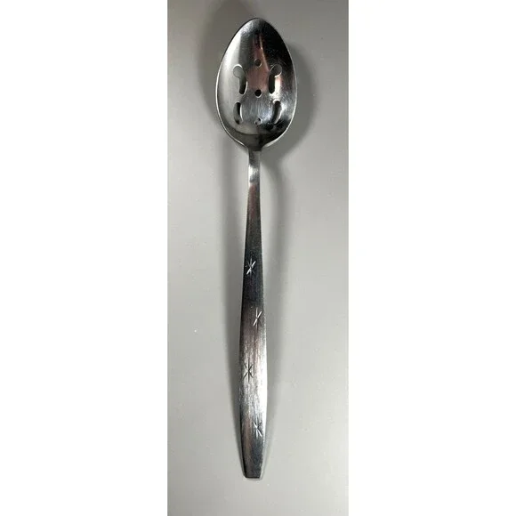 Vintage Mid Century HEAVENLY STAR Stainless Slotting Serving Spoon Japan