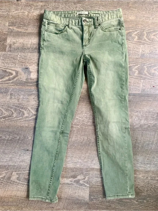 Free People Utility Straight Leg Indie-Sleeze Women’s Olive Green Fitted Chinos