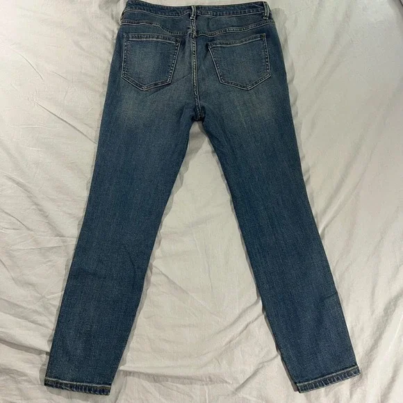 FREE PEOPLE Jeans Button Fly High Rise Straight Leg‎ Womens Size 30x28 Blue Wash