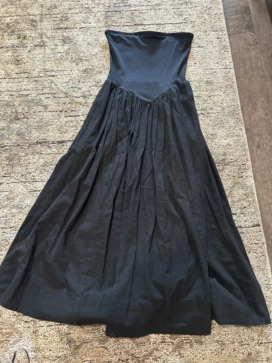 Black Pleated strapless dress