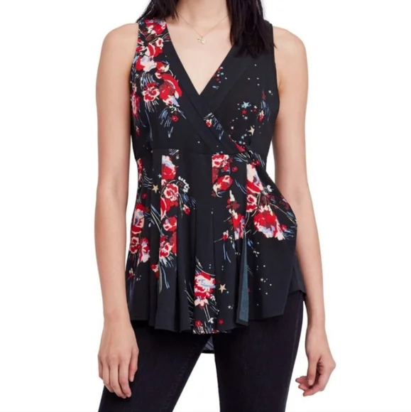 Free People Floral Top Size Small
