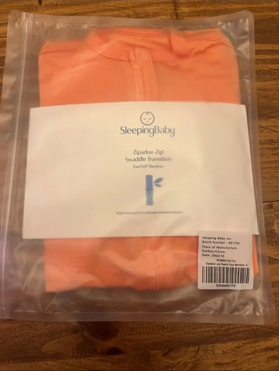Sleeping Baby EverSoft™ Bamboo Zipadee-Zip Swaddle Transition in Peach Fuzz