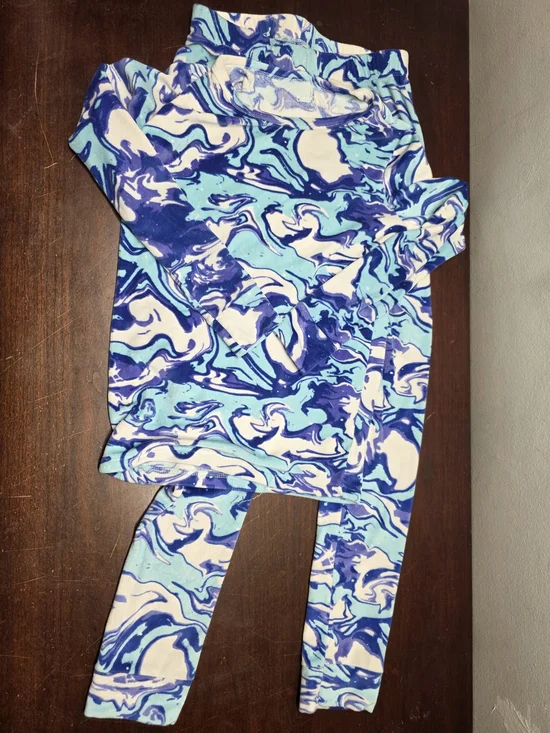 Cat & Jack Blue Marble-Print Pajama Set