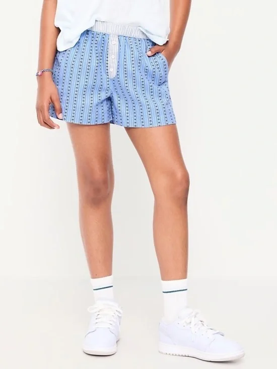 NWT Old Navy Printed Twill Boxer Shorts for Girls XL | Daisy Chain
