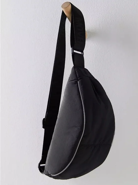 FP Movement Bulls Eye Sling Bag Black Crossbody Reflective Trim NWT One Size