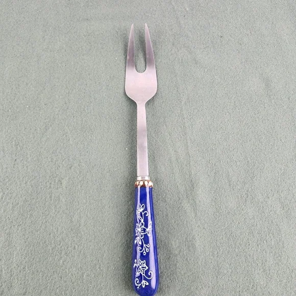 Temptations‎ by Tara Floral Lace Ceramic Stainless Steel Meat Fork Utensil