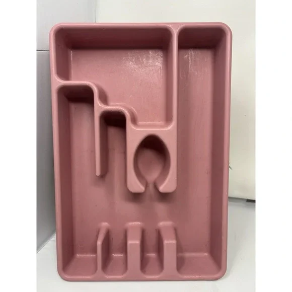 Vintage Rubbermaid‎ Silverware Tray Flatware Utensil Holder Dusty Pink #2921