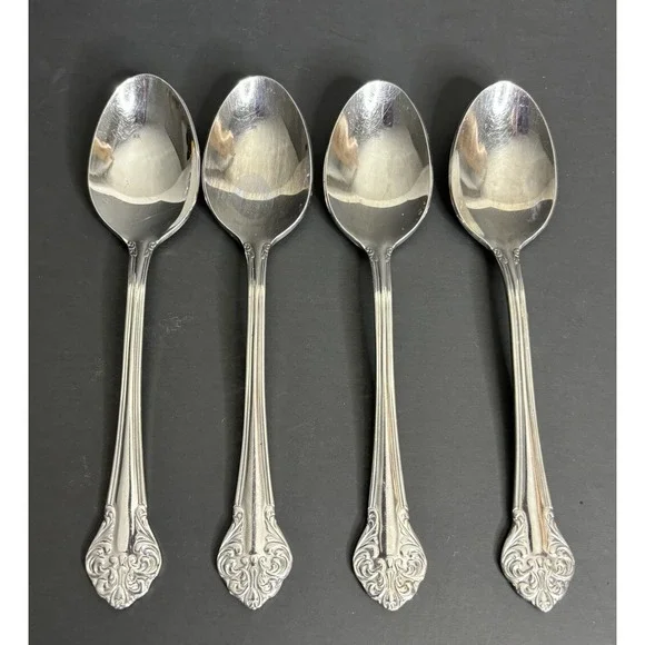 4 Reed & Barton Elegante Oval Soup Spoon Stainless Select Flatware 7 1/4