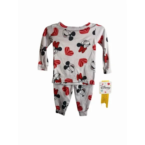 disney baby girls mickey minnie mouse pajama set outfit size 12 months