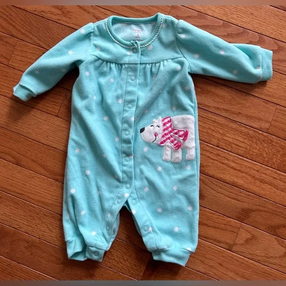5/$20 Carters Fleece one piece Footie footless 3mo