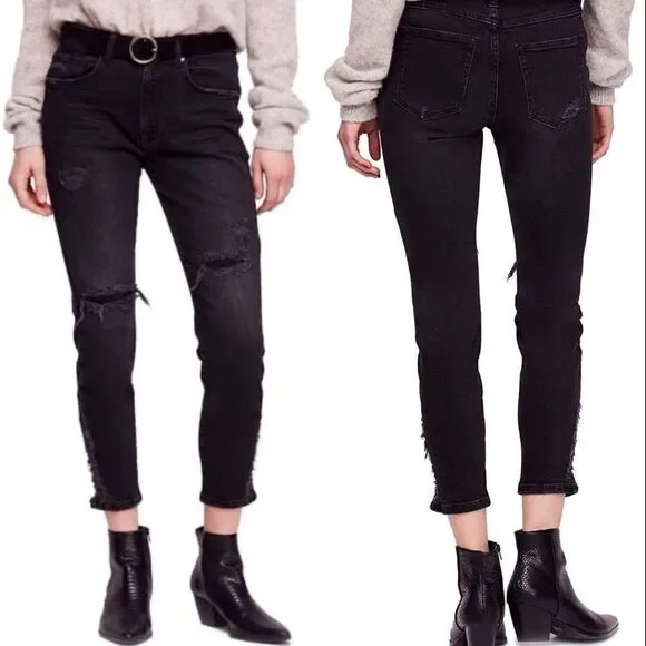NWT‎ free people super distressed skinny ankle jean