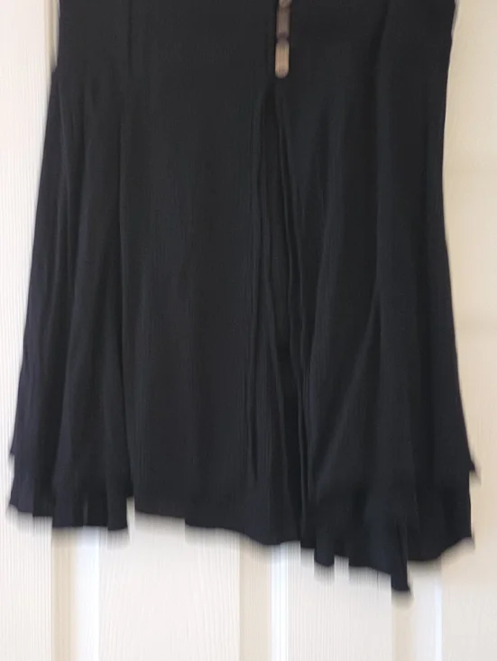 Free People Black Mini Skirt with Subtle Ruffle Hem