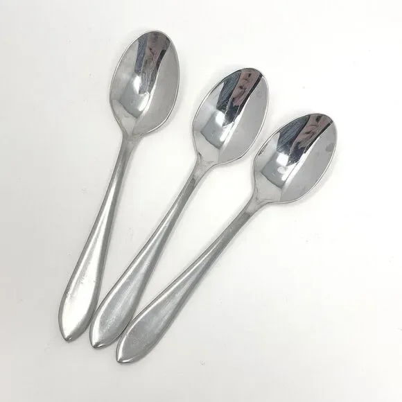 RETRONEU 18/8 Stainless Flatware ROSEANNE Set of 3 Demitasse Spoons 4 3/8”