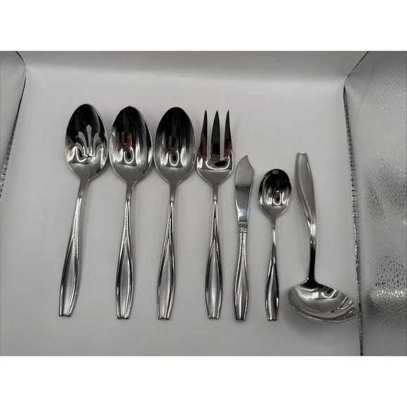 Gorham Tulip Frosted (7) Pc Serving Set Stainless‎ Korea
