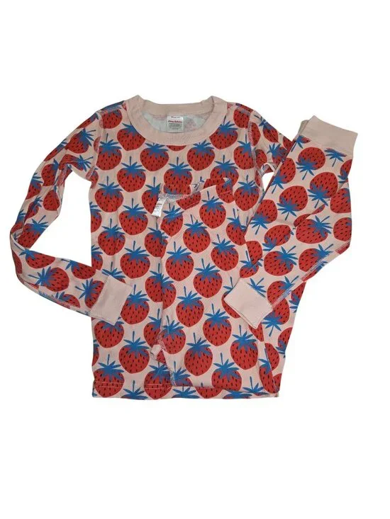 Hanna Andersson Girls 8 Strawberry Print Organic Cotton Pajama Set 4397