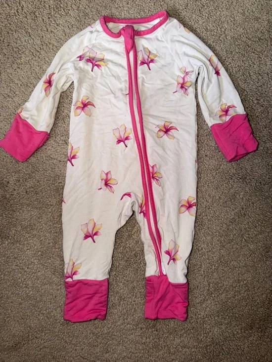 Coco Moon Plumeria coverall pajamas