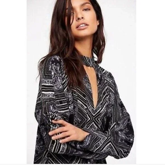 Free People Walking on a Dream Tunic Black‎ Small