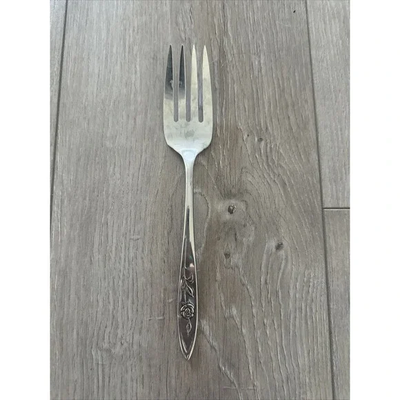 Oneida Community MY ROSE Cold‎ Meat Serving Fork 8 3/8