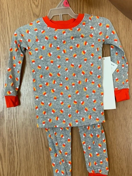 Baby Candy Corn Print Pajama Set Size 18 Months Toddler Halloween Pajamas