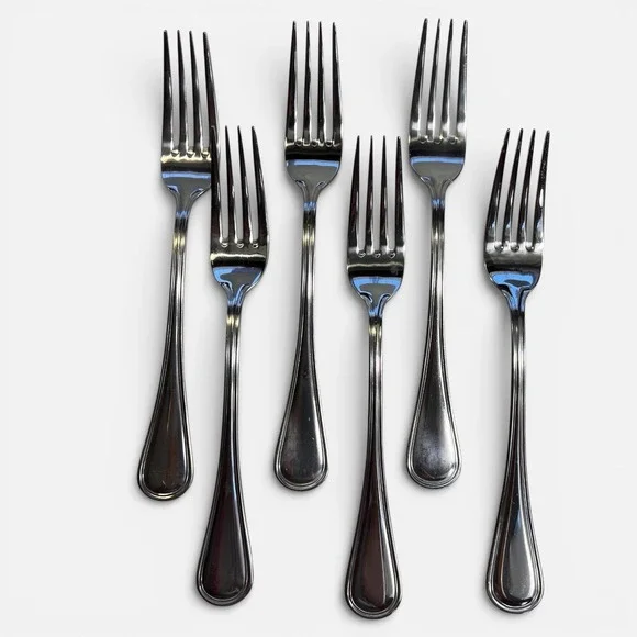 Oneida Tress Hollis 6 Stainless Dinner Forks - Flatware Glossy Replacement *see