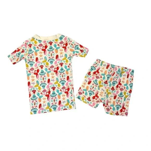 Hanna Andersson Organic Cotton Mermaid Pajama Set Girls US 5 110 cm Beach Shells