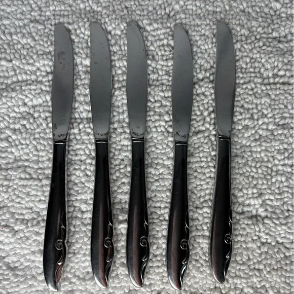 ONEIDA‎ Decorator’s Mermaid Set of 5 Stainless Steel Silver Dinner Knives