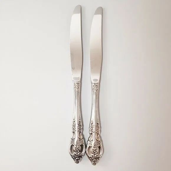 SSS Oneida Pembrooke Renoir 2 Dinner Butter Knives Stainless Silverware Flatware
