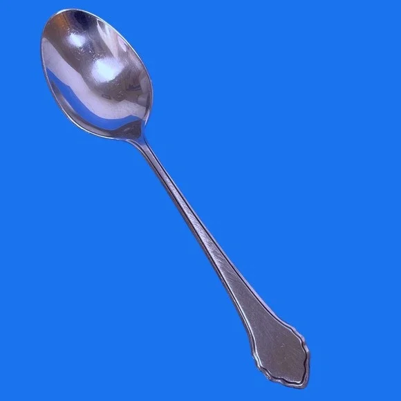 Vintage Oneida Summer Mist Autumn Goow Stainless Spoon Silver Scalloped Handle
