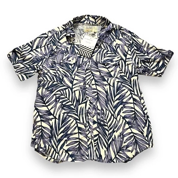 Free People X Sandrine Rose M Pearl Snap Hawaiian Western Style Short Sleeve Top