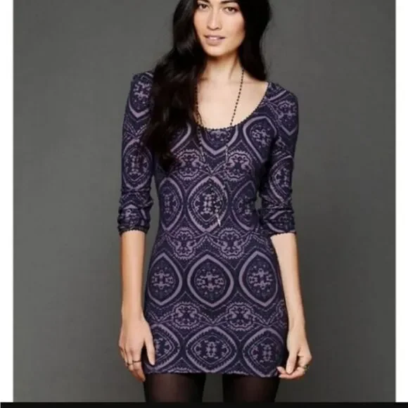 Free People‎ Bodycon Textured Mini Dress Size Medium