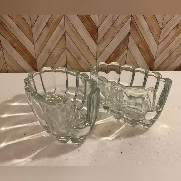 Vintage Princess House #438 Spoon/Fork Utensil Glass Dish Pair [Item 620]