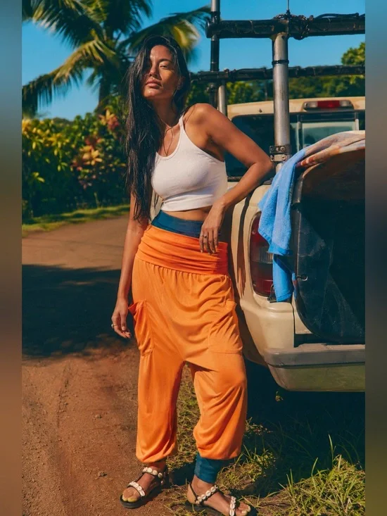 Free People FP Movement Victory Harem Pants Orange Joggers Small